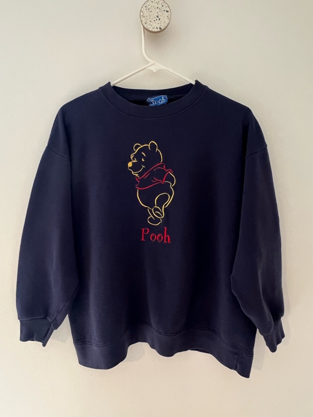 90s vintage Disney Winnie the Pooh Navy Embroidered Crewneck sweatshirt